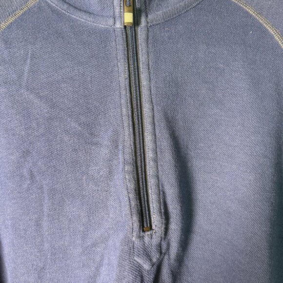 Tommy Bahama Long Sleeve Quarter Zip Reversible Blue/Gray Size XXL - Picture 6 of 9